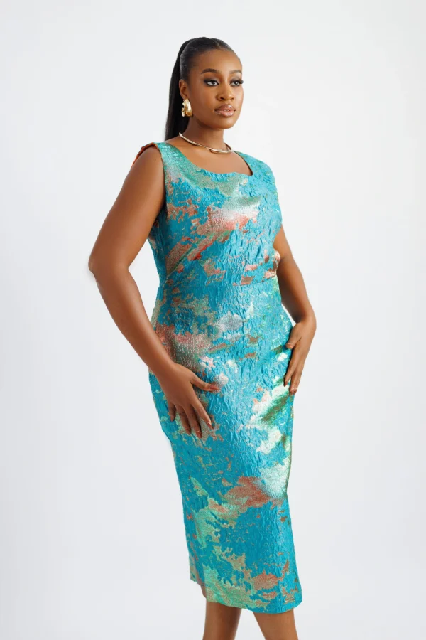 Azure Ember Midi Dress - Image 2