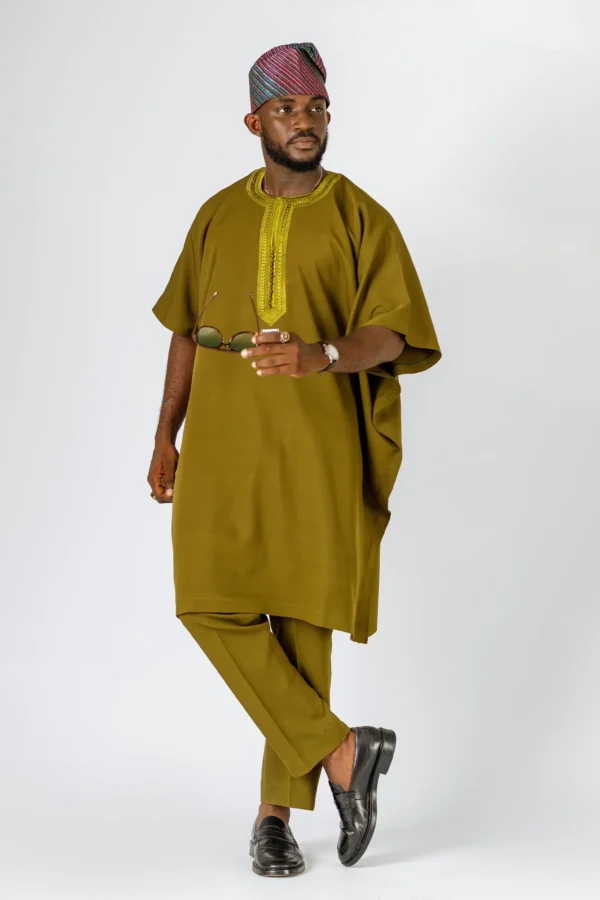 Olive Regal Agbada - Image 2