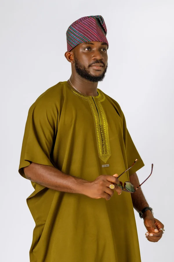 Olive Regal Agbada - Image 3